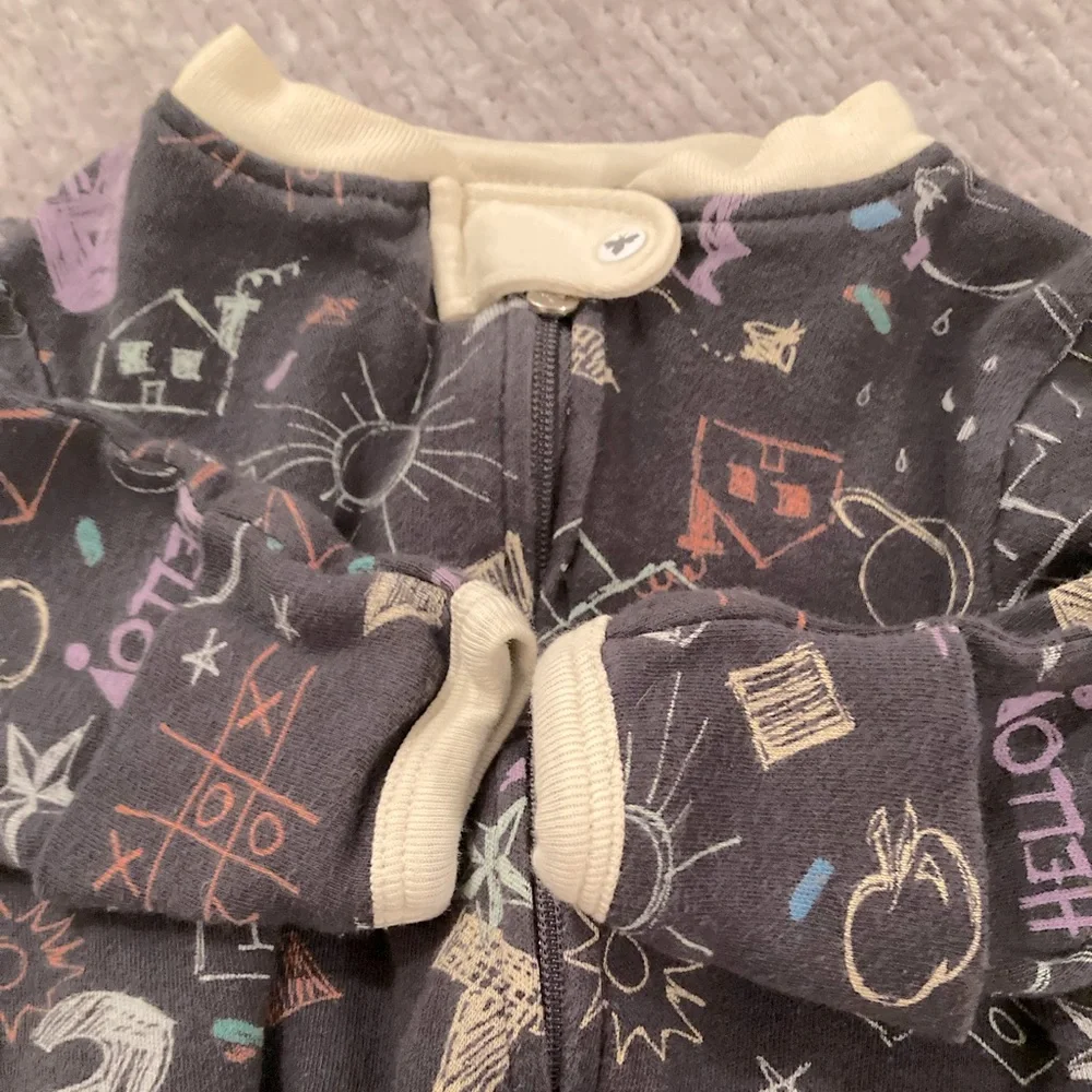 Burt’s Bees Baby School Play‎ Theme Footie Pajamas Sleeper 100% Organic Cotton